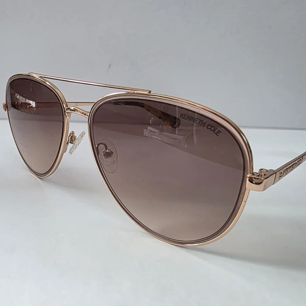 Kenneth Cole Rose Gold Aviator Sunglasses - Picture 1 of 5